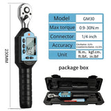 New Digital Preset Torque Wrench 1/2" 3/8" 1/4" Bidirectional Ratchet Head Professional Adjustable Bicycle Repair Hand Tools