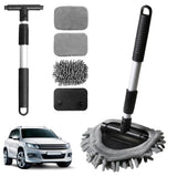 Telescopic Window Defog Brush Adjustable Aluminum Long Handle Brush Multi-Purpose Windshield Window Cleaner Brush Cleaning Tool