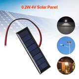 4V 0.2W Epoxy Solar Panel 8 Solar Cells 2 Wires 75x25mm for DIY Solar Projects