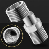 2PCS Stainless Steel Angled Curved Shower Adapter Angle 360° Rotatable Eccentric Screw Corner Wall Mounted Shower Faucet Adapter