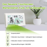 Baldr Wireless Weather Station Digital LCD Temperature Humidity Meter DCF Radio Alarm Clock Calendar Forecast Sensor Frost Point