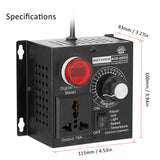 AC110V 4000W SCR Voltage Regulator NHT-4000W Black Aluminum 0-220V Output 9A Rated Current 18A Max Current 115x100x83mm 459g 1pc