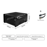 Novelty Small ITX Computer Case - Mini HTPC Desktop Case For Home, Living Room, Black Horizontal Design