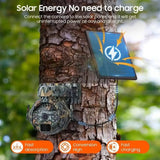 IR Solar Powered 4G & WIFI Trail Camera, Night Vision PTZ Camera for Home Anti Damage Hunting