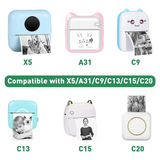 GW-40PCS Mini Printer Paper, Thermal Sticker Paper,Self-Adhesive,Mini Thermal Printer Paper,Notes,Black On White,5.7X2.5Cm