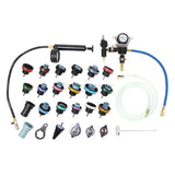 28pcs/set Car Water Tank Antifreeze Filling Sheet Metal Tool Vacuum Leak Detector Coolant Exhaust Air Sensor