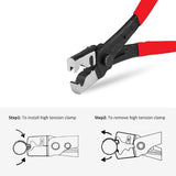 130pcs 7 Size Single Ear Hose Clamps Stainless Steel with Ear Clamp Pliers,7-21mm Stepless Cinch Rings Crimp Assortment Kit