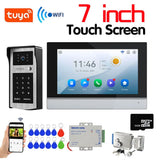 4-Wire Video intercom doorbell Wired 1080P Waterproof Camera WIFI 7inch IPS Touch Screen Support Password+ Electric Control Lock