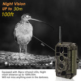 A280W 64MP WIFI Wildlife Game Trail Camera Photo Traps wtih No Glow LEDs 120 Degree Wide Detection Angle, App Settings