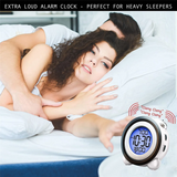 Digital Alarm Clock,Time Date Display Twin Bell Very Loud for Heavy Sleepers Dual Alarm Blue Backlight for Teens LZB
