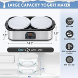 0-48 Hours Timer Digital Yogurt Maker Machine Electric Yogurt Maker Yogurt Maker 2L Large Capacity Automatic Temperature Control