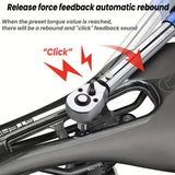 32-Piece 1/4" Torque Wrench Set for Mountain Bikes Adjustable Preset Torque Ratchet Kit Precision Bicycle Repair Tool