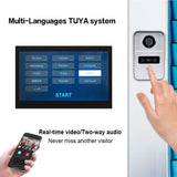 Tuya Wifi Video Doorbell 1080P 7 Inch HD Color Touch Screen Smart APP Home Visual Intercom Kits for RFID Access Control System