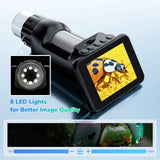 Andonstar Handheld Digital Microscope 2.8" LCD Screen 4X Digital Zoom Microscopes 8 LEDs Coins Electronic Magnifier PC Views