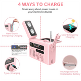 Multifunctional Solar Hand Crank Radio Portable AM/FM/NOAA Radio Bluetooth Speaker With LED Reading Lamp For Outdoor