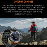 KT91 Smart Watch With Reaction Scroll Wheel LED Flashlight 1.43-inch AMOLED BT Calls 3ATM Waterproof Outdoor Compass Smartwatch