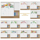 Decorative Desk Calendar Triangular Support Exquisite Patterns Custom Planner Binding Calendar Stable Support Office Calendar