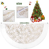 122cm flower branch pattern hot gold plush Christmas tree skirt Christmas party decoration supplies