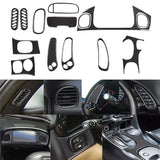 For Corvette C5 1998-2004 Carbon Fiber Full Interior Kit Central Control Gear Cover Trim Decoration Sticker Parts Black