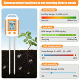 6 in 1 Soil Tester NPK Nutrient Meter Digital Soil Fertility Humidity Temperature PH Monitor for Garden Farm Greenhouse