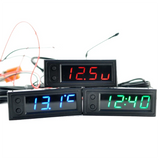 Car Clock Universal Automotive Digital Clock Date 3 In 1 LCD Display Electronic Temperature Noctilucent Trim Red Parts