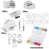 DIY Magic Puffy Paint With Drawing Pens With Easel Foam Texture Blank Painting Paper Handicraft Magic Texture Painting Kit