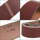 3 x 18 Inch Sanding Belts (76x457mm), 18 Per Pack Aluminum Oxide Sanding Belts (3 Each of 60 80 120 180 240 400 Grits)