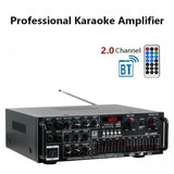 AV-326BT 2.0 Channel Professional Karaoke Amplifier 300W 12V/220V HIFI Amplifier With Display Screen 5-band Equalizer Adjustment