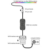 COOLMOON AR-1 RGB Controller Cable 5V 3 Pin to SATA AURA ARGB Mini Control HUB