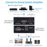 4K 60Hz Optical TOSLINK SPDIF 3.5mm Stereo Audio HDMI-Compatible Extractor Converter Audio Splitter Adapter HDR