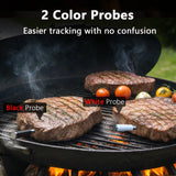 Wireless Meat Thermometer Bluetooth Magnetic IP67 Waterproof Dual Probes for Household Kitchen BBQ Cooking Grilling Thermometer