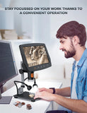 MS3 Pro 9 Inch Biological Microscope 1080 FHD 1500X 12MP Digital Stereo Video Microscope Magnifier for Electronics Soldering