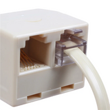 3X RJ 11 6P 4 C Connector 2 X Jack Port M / F Splitter Phone Adapter Cable Beige