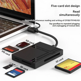 5 in 1 USB C HUB with Card Reader Type C to USB 3.0 Adapter Memory Card Splitter Supports TF/SD/CF/XD/MS Cards