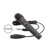 6.5mm Jack 3m Wired Black Microphone With Metal Shock-Resistant Head 3-Pin Connector Anti-Feedback 90Hz–11kHz for Karaoke Aduio
