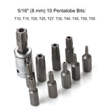 Professional 34pcs Torx Bit Socket & E-Torx Star Socket Set 3/8'' 5/16'' Drive Kit ith Storage Box Handheld Tool