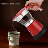 300ml/6 Cups 480W Electric Moka Pot Detachable Kitchen Stovetop Coffee Maker