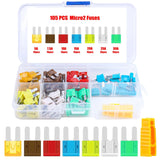 105 Pcs Micro2 Fuses  ATR APT Blade Fuse (5A 7.5A 10A 15A 20A 25A 30Amp)  with Fuse Puller, Fuses for Car, Boat, RV, Truck, SUV