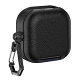 PU Leather Protective Case Cover Fits for Samsung Galaxy Buds4/4Pro Protective Skin Cover with Carabiner Shockproof Anti‑Drop