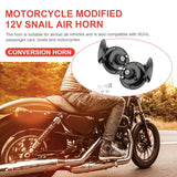 12V Snail Air Horn 48W Waterproof Air Motorcycle Horn 300DB Auto Snail Horn Super Loud Horn for Motorcycle Car Truck SUV Boat