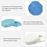 20pcs 5-6 Inch Buffer Bonnets Waxers Bonnet Set 12 Microfiber 4 Wool 4 Non-Woven Buffering Waxing Polishing Pads Cover for Car