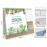 Decorative Desk Calendar Triangular Support Exquisite Patterns Custom Planner Binding Calendar Stable Support Office Calendar