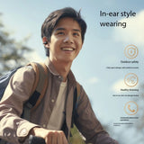 New Mirror Surface Digital Display Soft Silicone Ear Clip Wireless Bluetooth Headphones with Noise Reduction, High-Definition