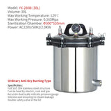 Digital Display Automatic Autoclave Sterilizer Overpressure Self-venting Labs Portable Sterilizer Medical Dental Steamer