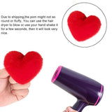 Heart shaped plush ball with tassel heart shaped acrylic key chain embryo DIY keychain jewellery set