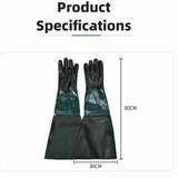 A Pair With Gloves Holder Rubber Sandblasting Gloves Non-slip 60CM Sandblasting Cabinet Gloves Wear-resistant Safety Work Gloves