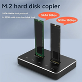 GW-M.2 SATA/Nvme Dual-Bay Hard Drive Docking Station Clone Offline Clone M.2 SSD Duplicator Data Transmission Usb3.1 US Plug