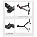 GW-Wall Mount Tablet Stand Adjustable Long Arm Stretchable Cell Phone Stand For 4-13 Inches