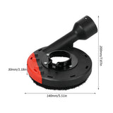 115mm Extraction Hood for Angle Grinder + 115mm x 15mm Grinding Cup for Concrete with ABS Material, 1 Cover, 1 Sanding