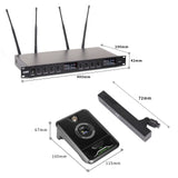 Biner DF208 UHF 8 Channel Wireless Microphone System Long Range Wireless Conference Microphone